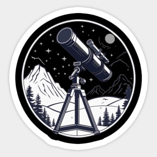 Stargazing telescope astronomy scientist hobby design Sticker